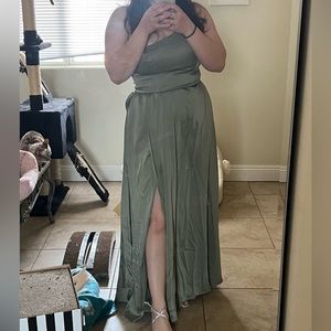 David’s bridal size 8 eucalyptus green